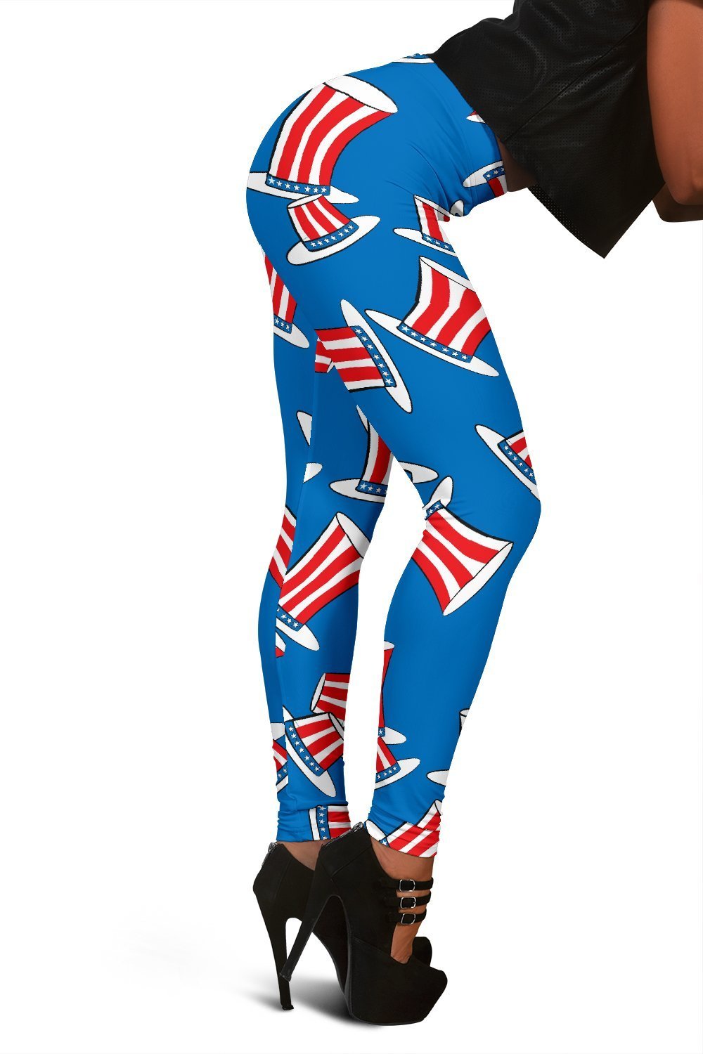 Uncle Sam Pattern Print Women Leggings-grizzshop