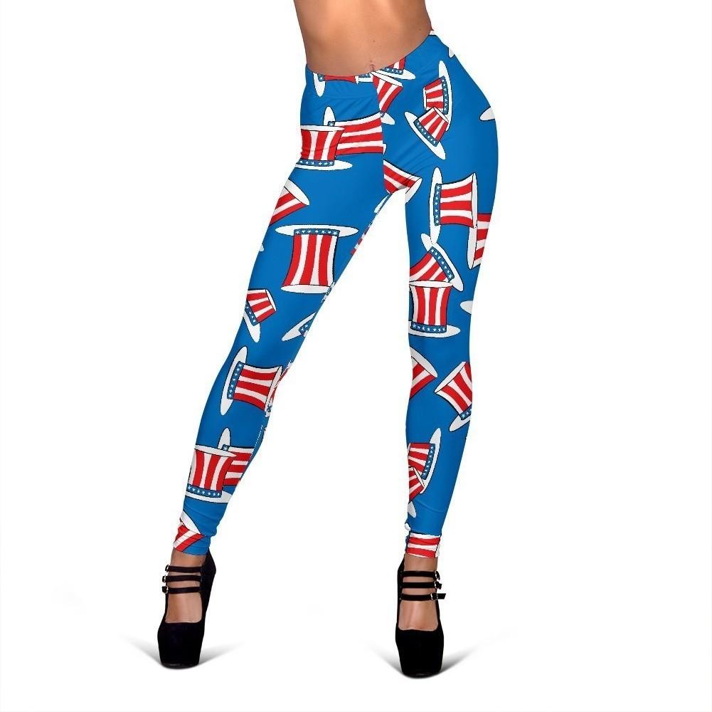 Uncle Sam Pattern Print Women Leggings-grizzshop
