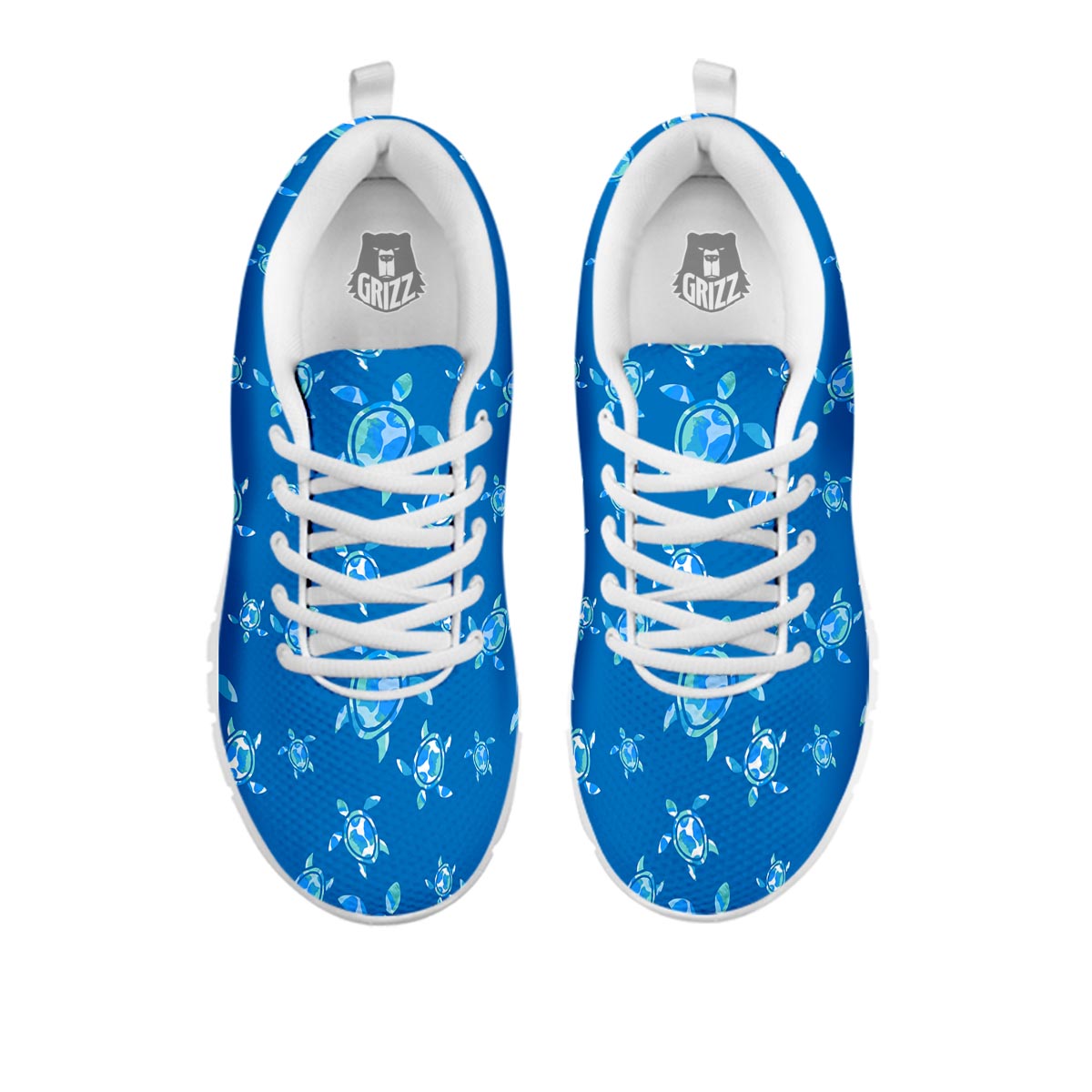 Underwater Sea Turtle Print Pattern White Sneaker-grizzshop