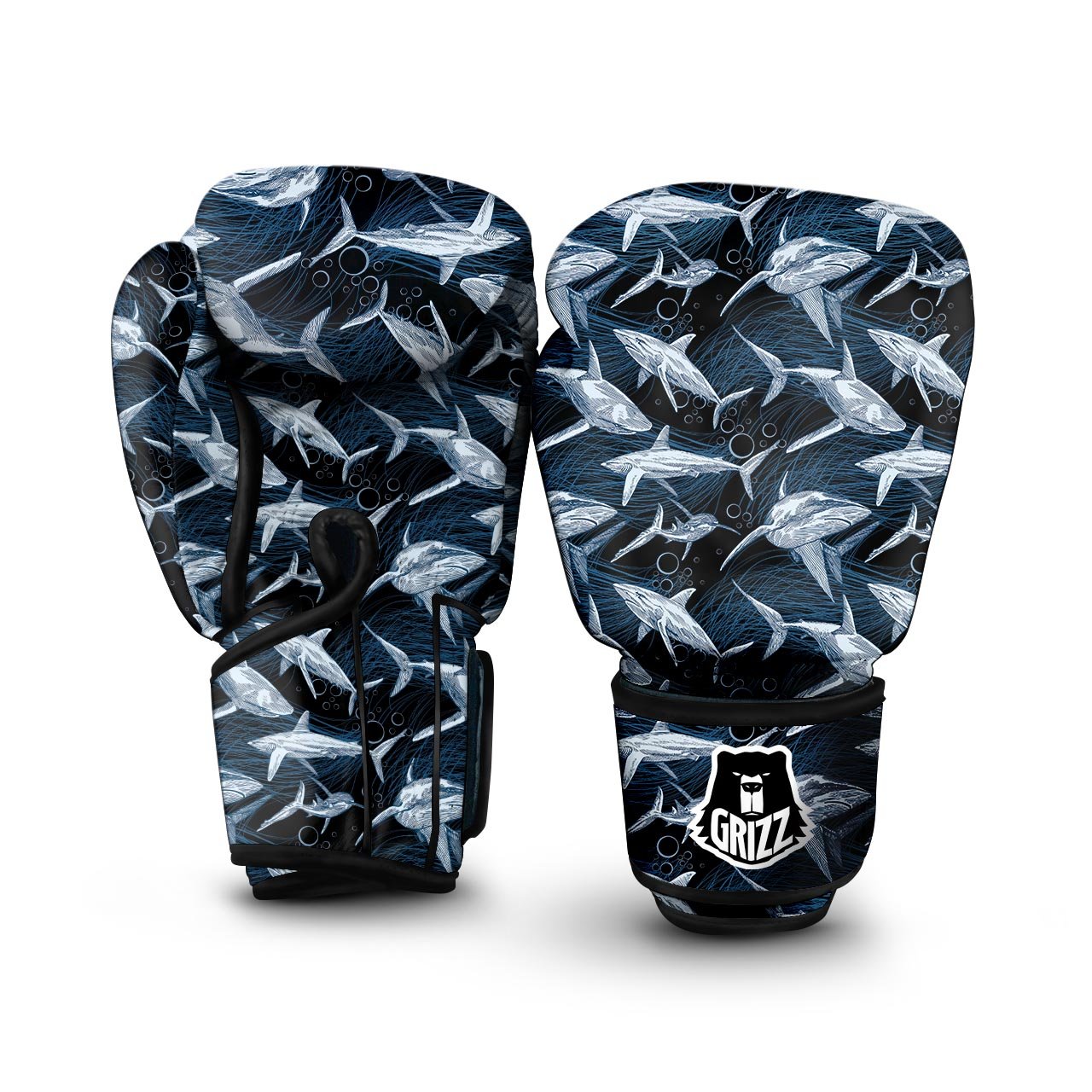 Underwear Shark Print Pattern Boxing Gloves-grizzshop