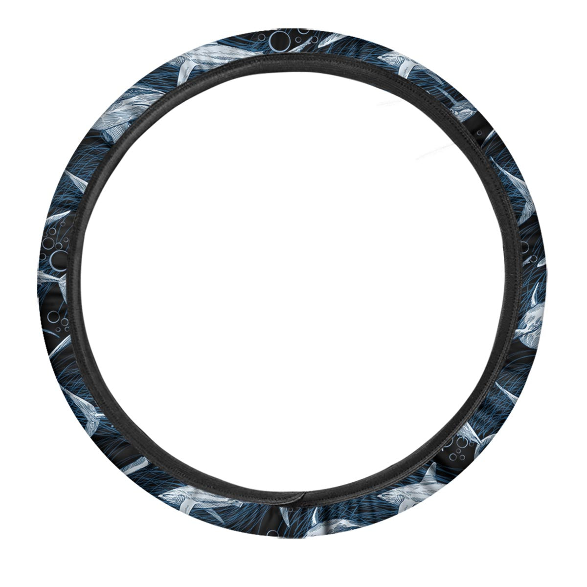 Underwear Shark Print Pattern Car Steering Wheel Cover-grizzshop
