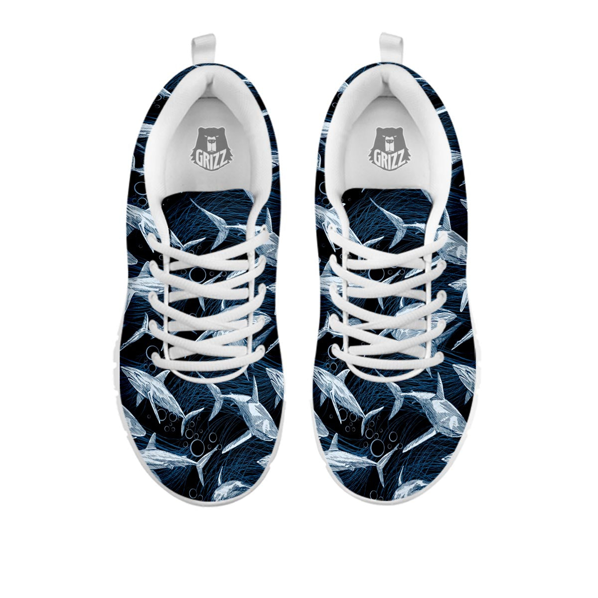 Underwear Shark Print Pattern White Sneaker-grizzshop