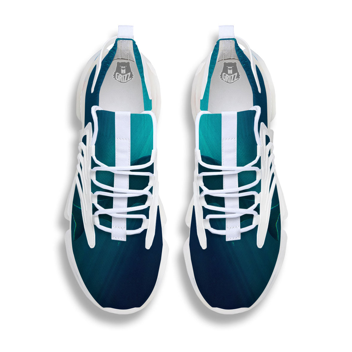 Underwear Shark Print White Gym Shoes-grizzshop