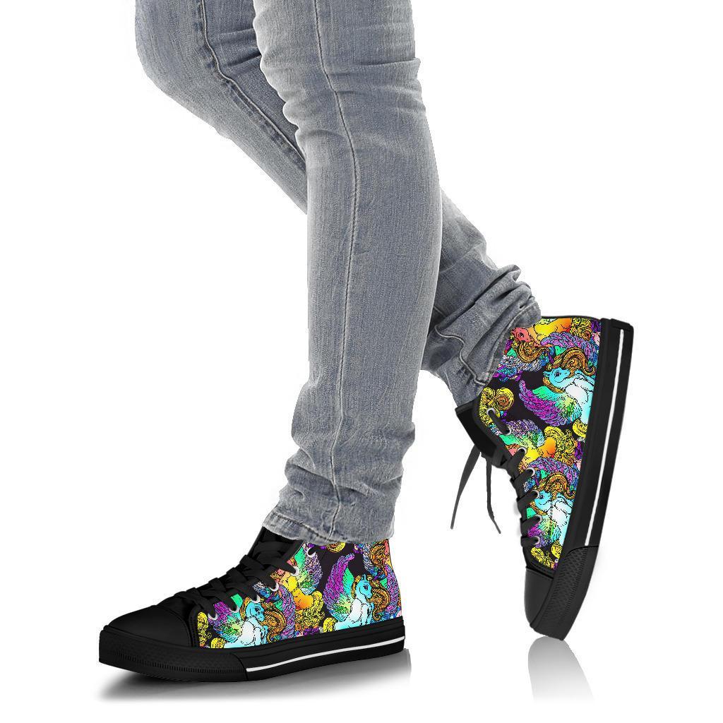 Unicon Cartoon Pattern Print Men Women's High Top Shoes-grizzshop