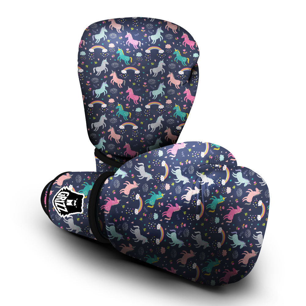 Unicorn Doodle Print Pattern Boxing Gloves-grizzshop