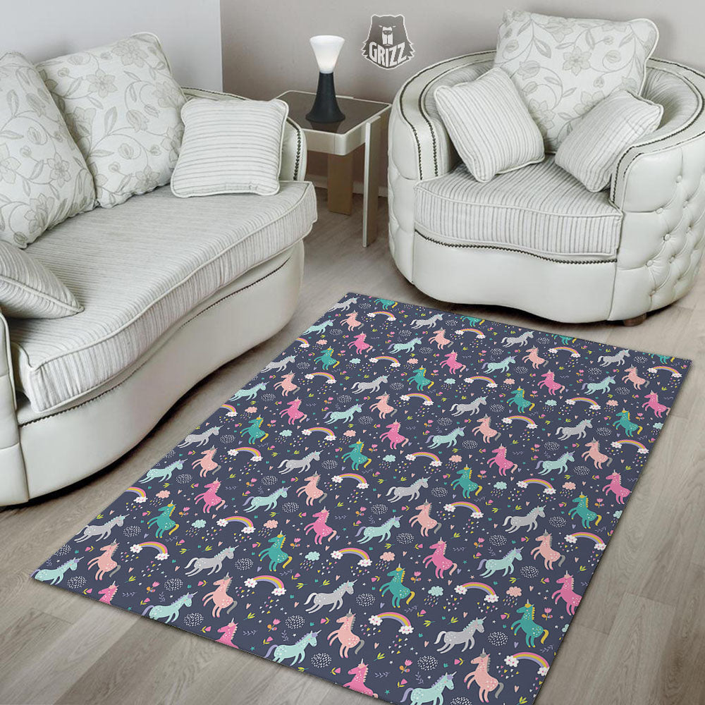 Unicorn Doodle Print Pattern Floor Mat-grizzshop