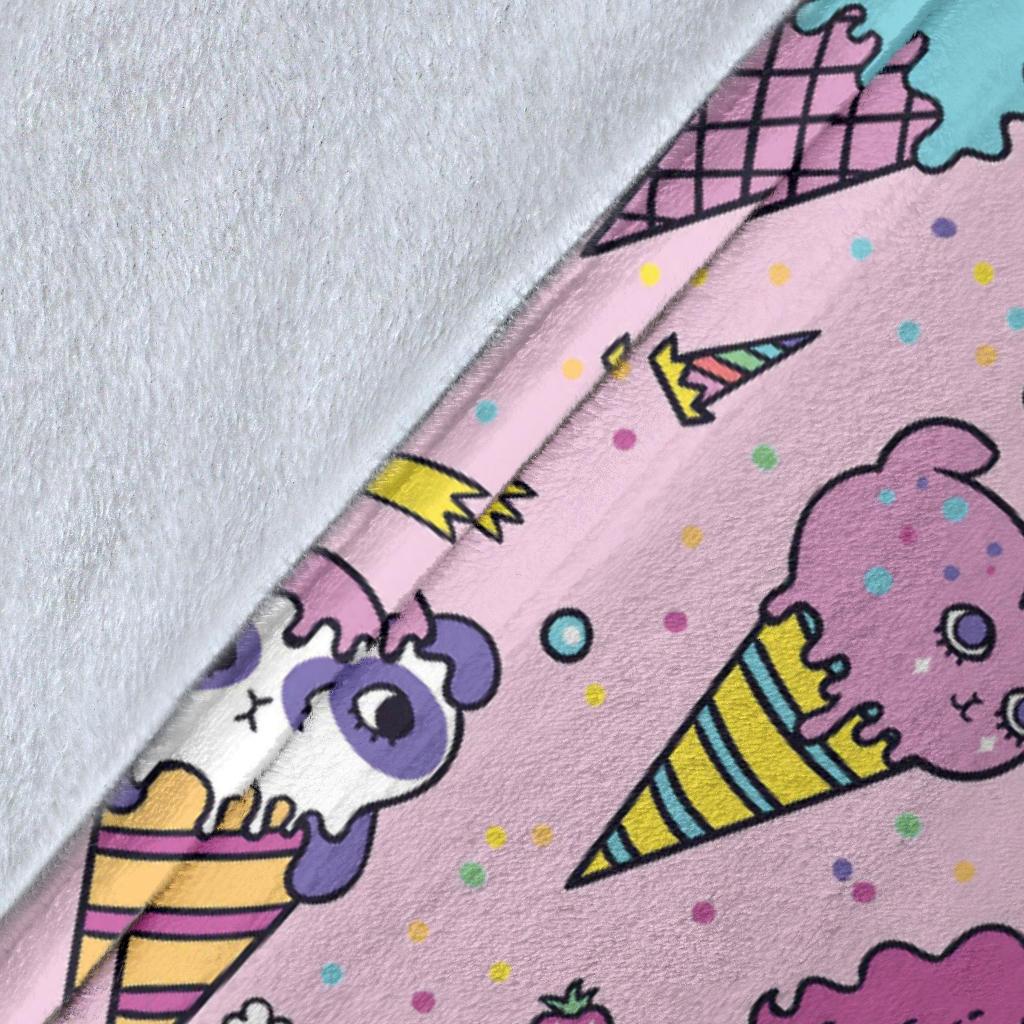Unicorn Ice Cream Cone Pattern Print Blanket-grizzshop