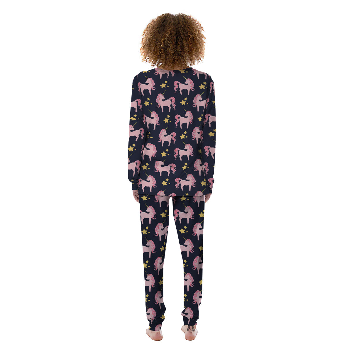 Unicorn Night Star Print Pattern Women's Pajamas-grizzshop