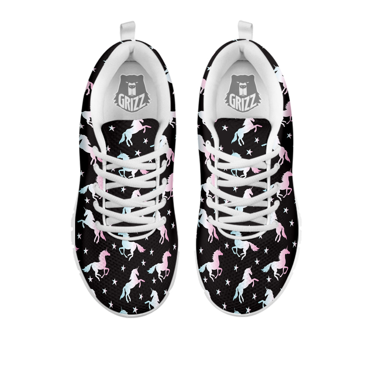 Unicorn Night Winged Print Pattern White Sneaker-grizzshop