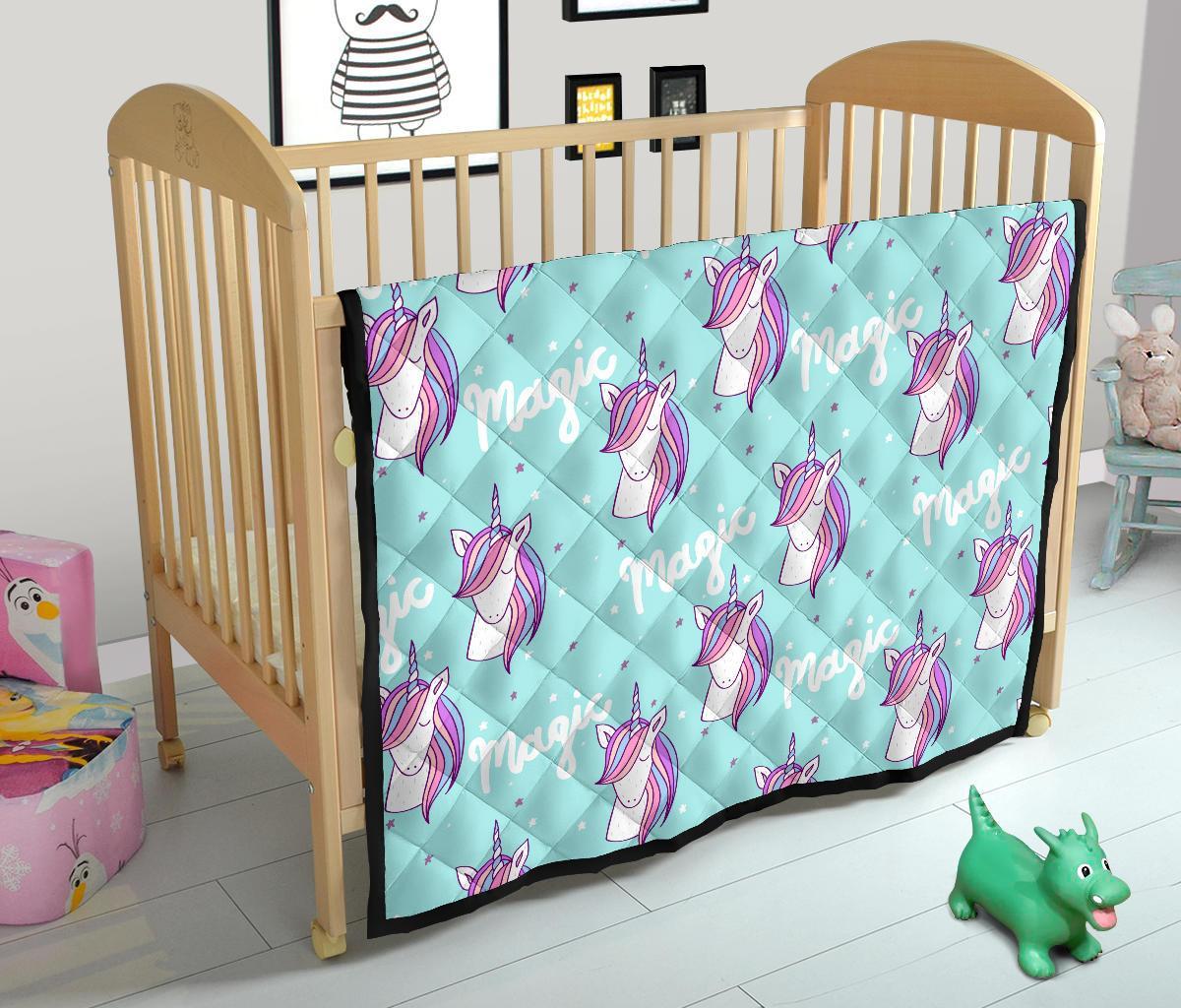 Unicorn Pastel Pattern Print Quilt-grizzshop