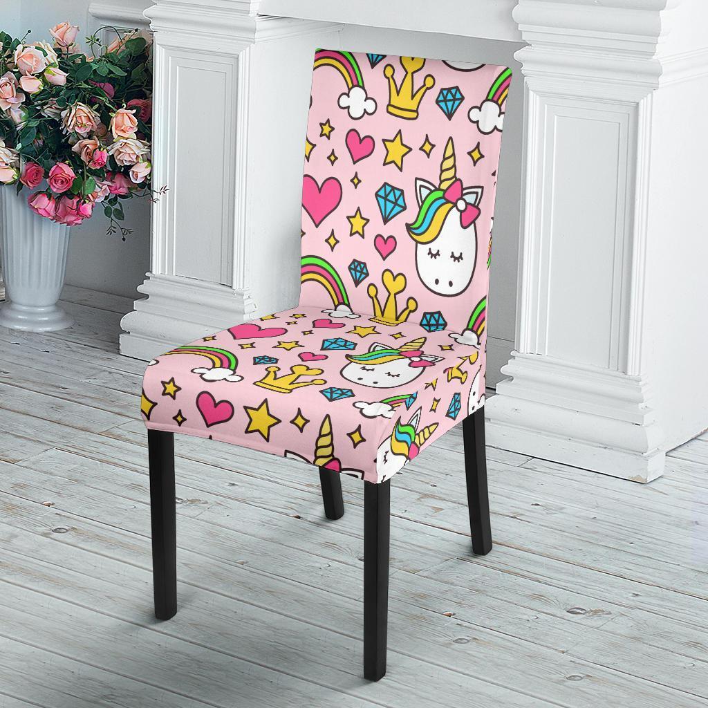 Unicorn Pattern Print Chair Cover-grizzshop