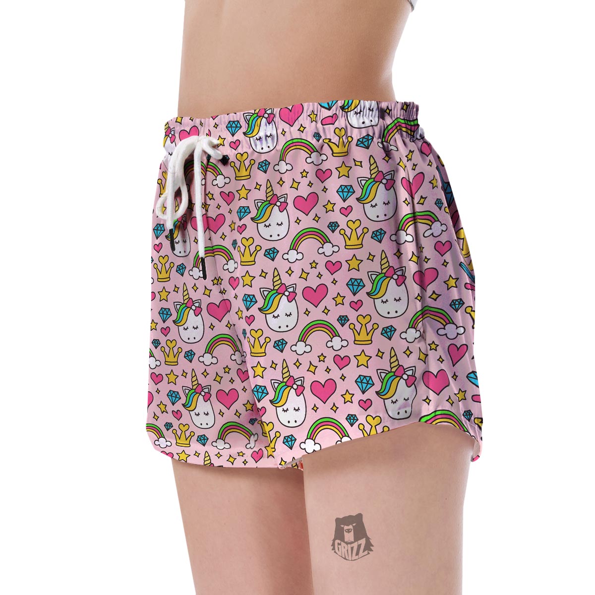 Unicorn Pattern Print Women's Shorts-grizzshop