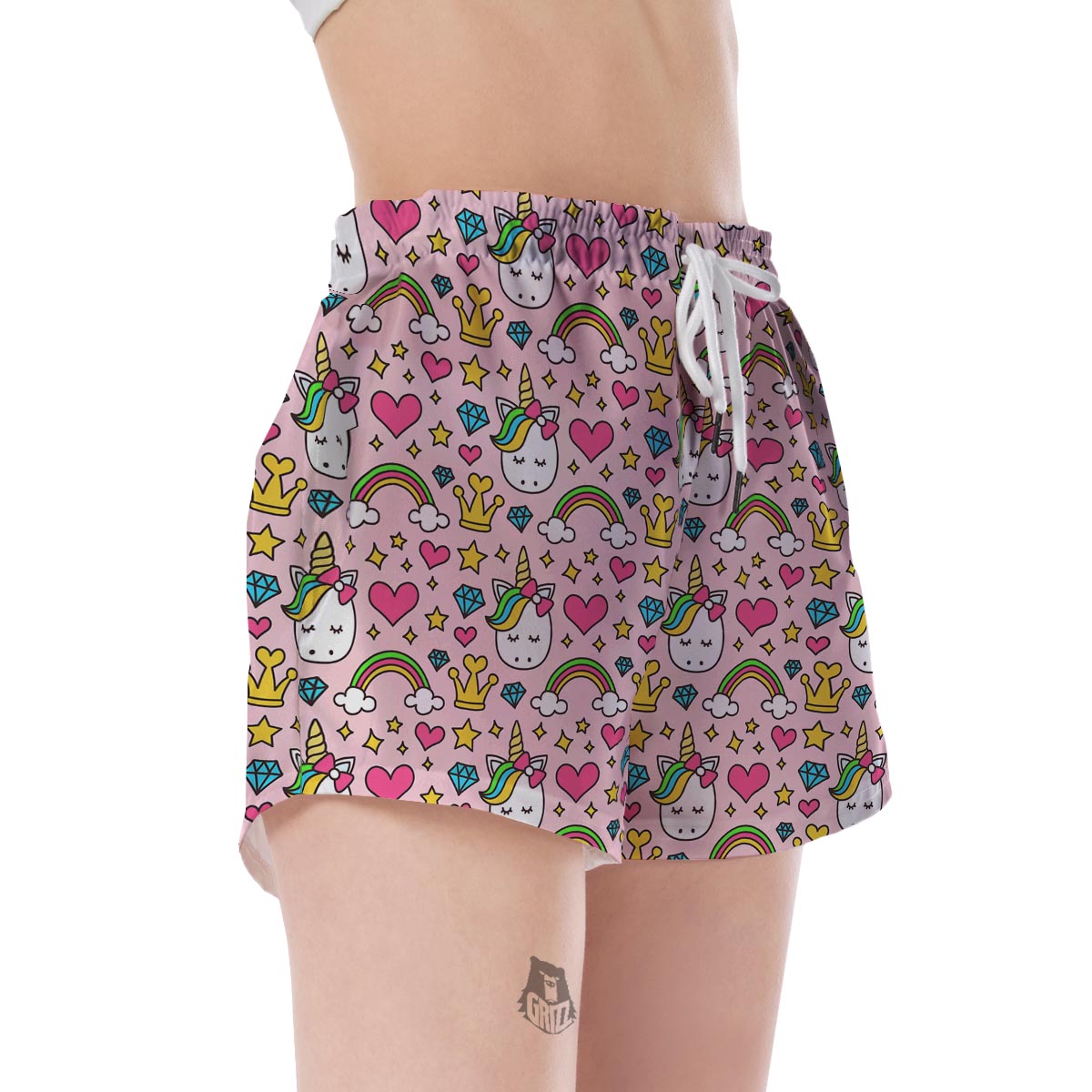 Unicorn Pattern Print Women's Shorts-grizzshop