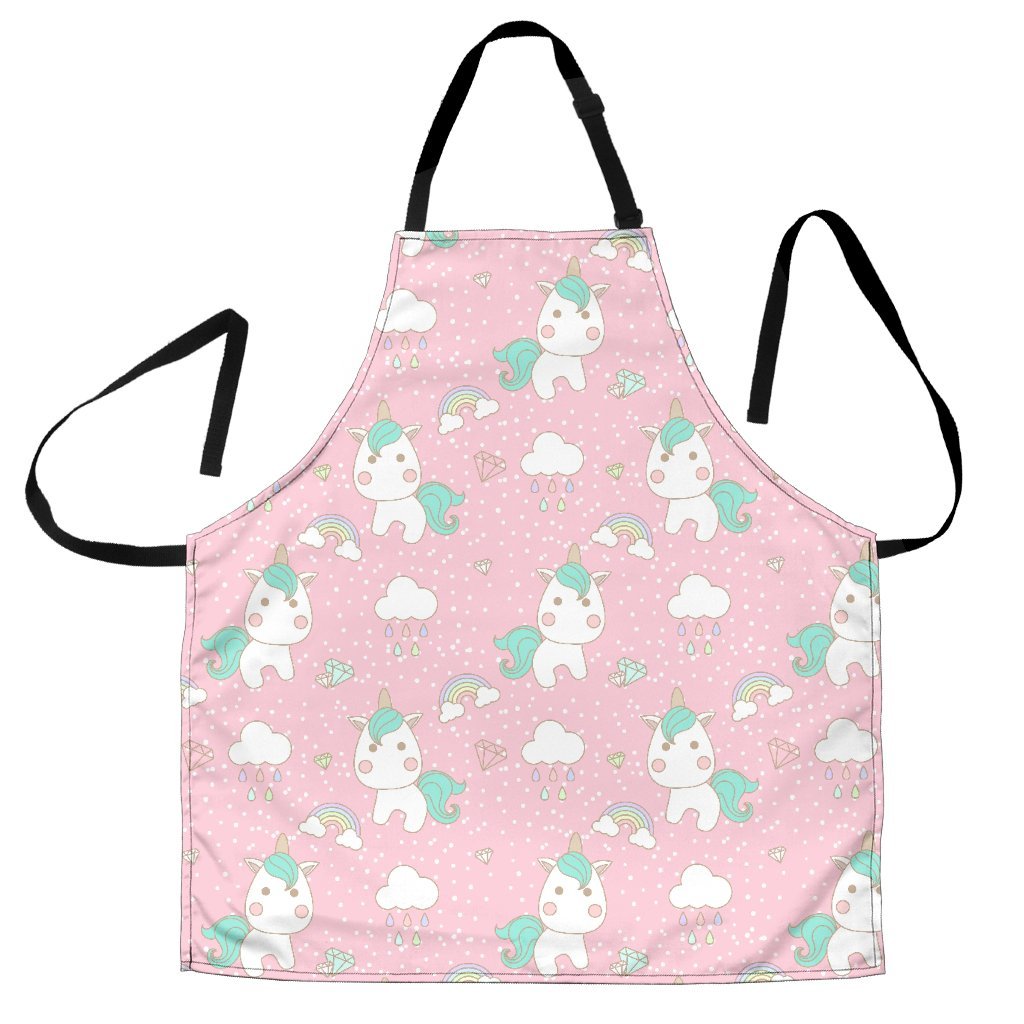 Unicorn Pink Pattern Print Men's Apron-grizzshop