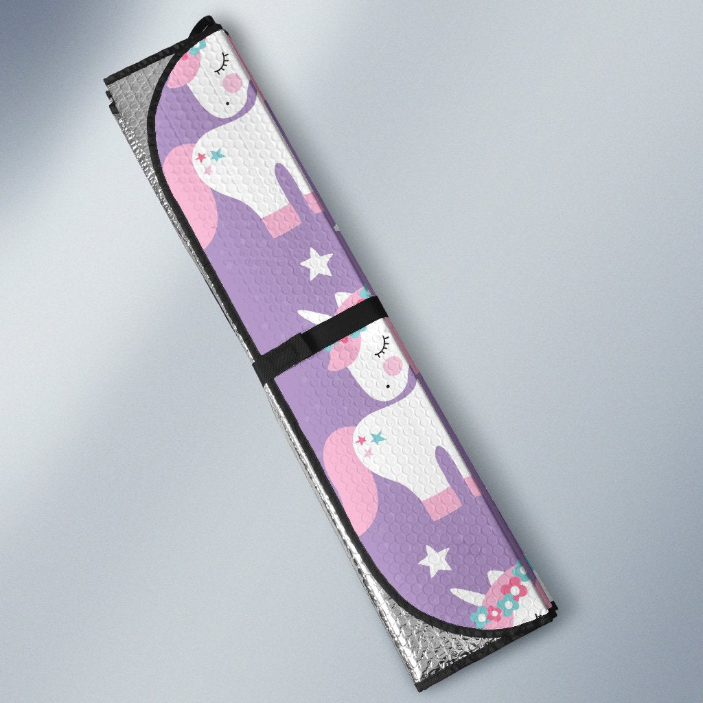 Unicorn Print Pattern Car Sun Shade-grizzshop
