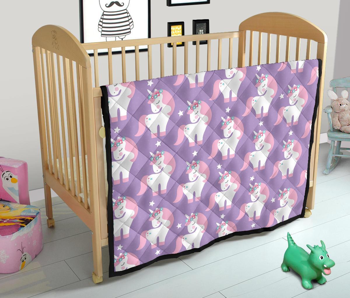 Unicorn Print Pattern Quilt-grizzshop