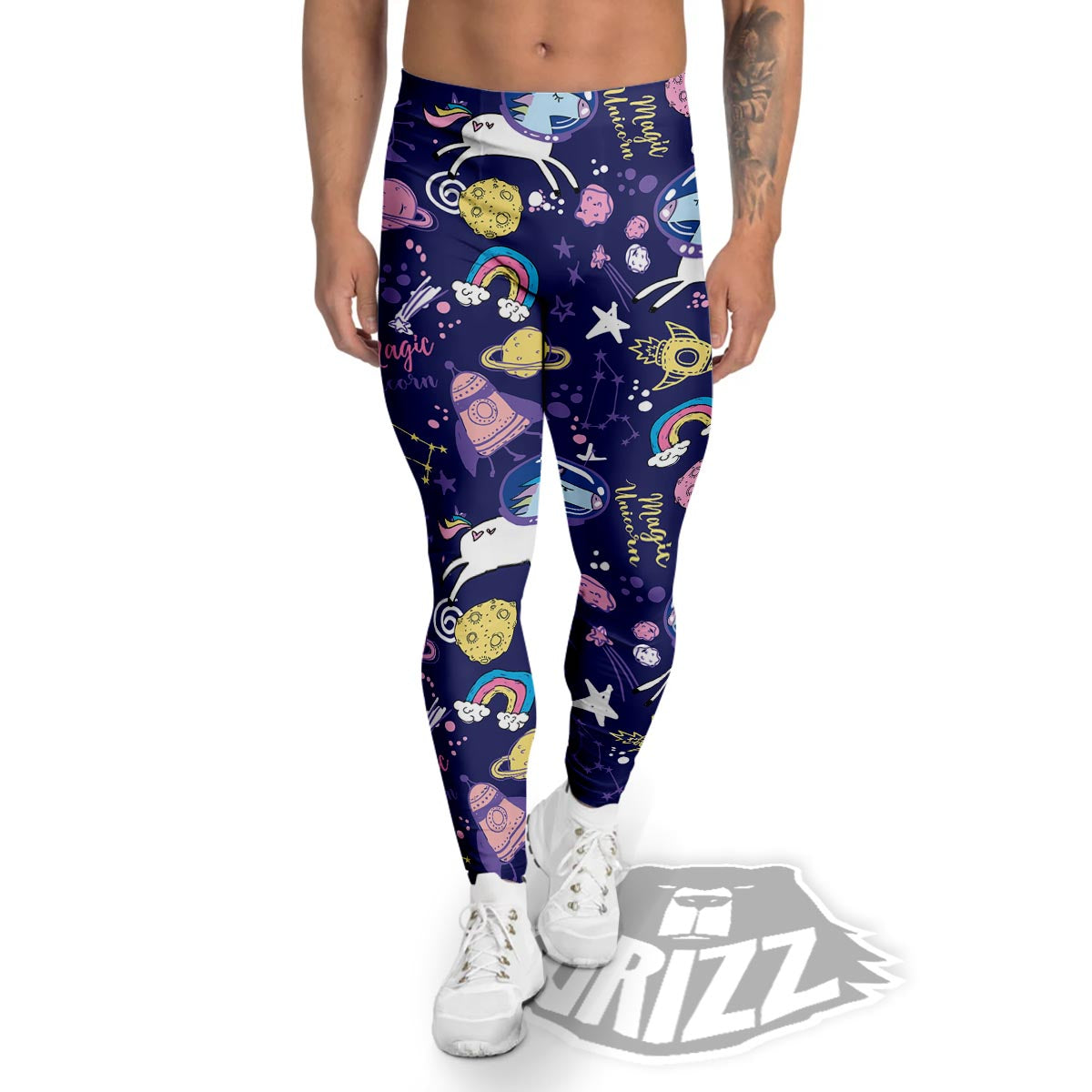 Unicorn Space Astronaut Print Pattern Men's Leggings-grizzshop