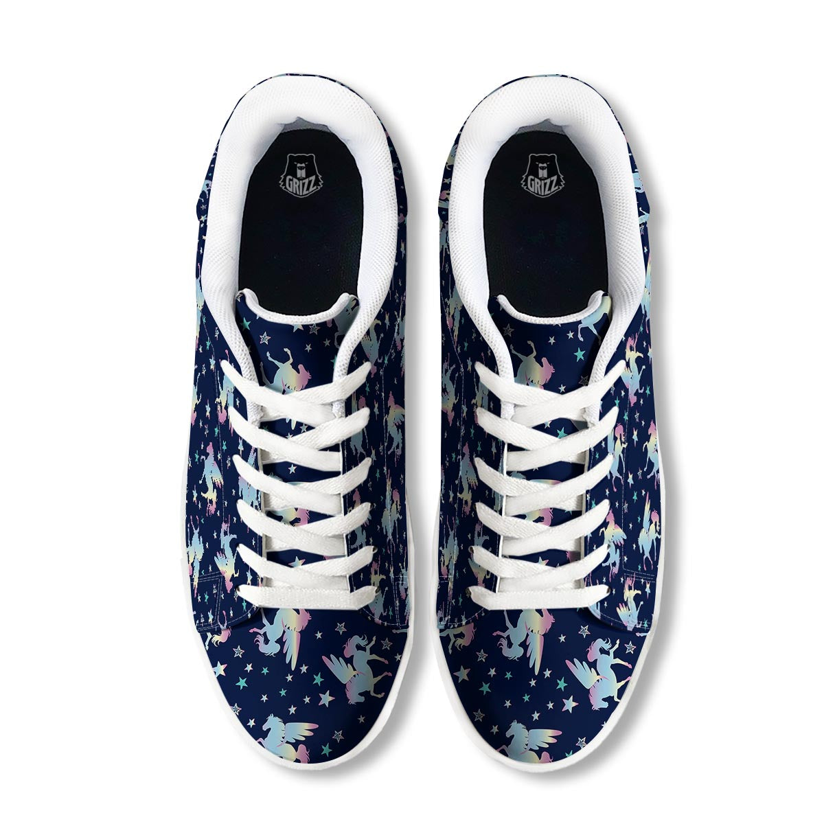 Unicorn Star Fairy Print Pattern White Low Top Sneakers-grizzshop