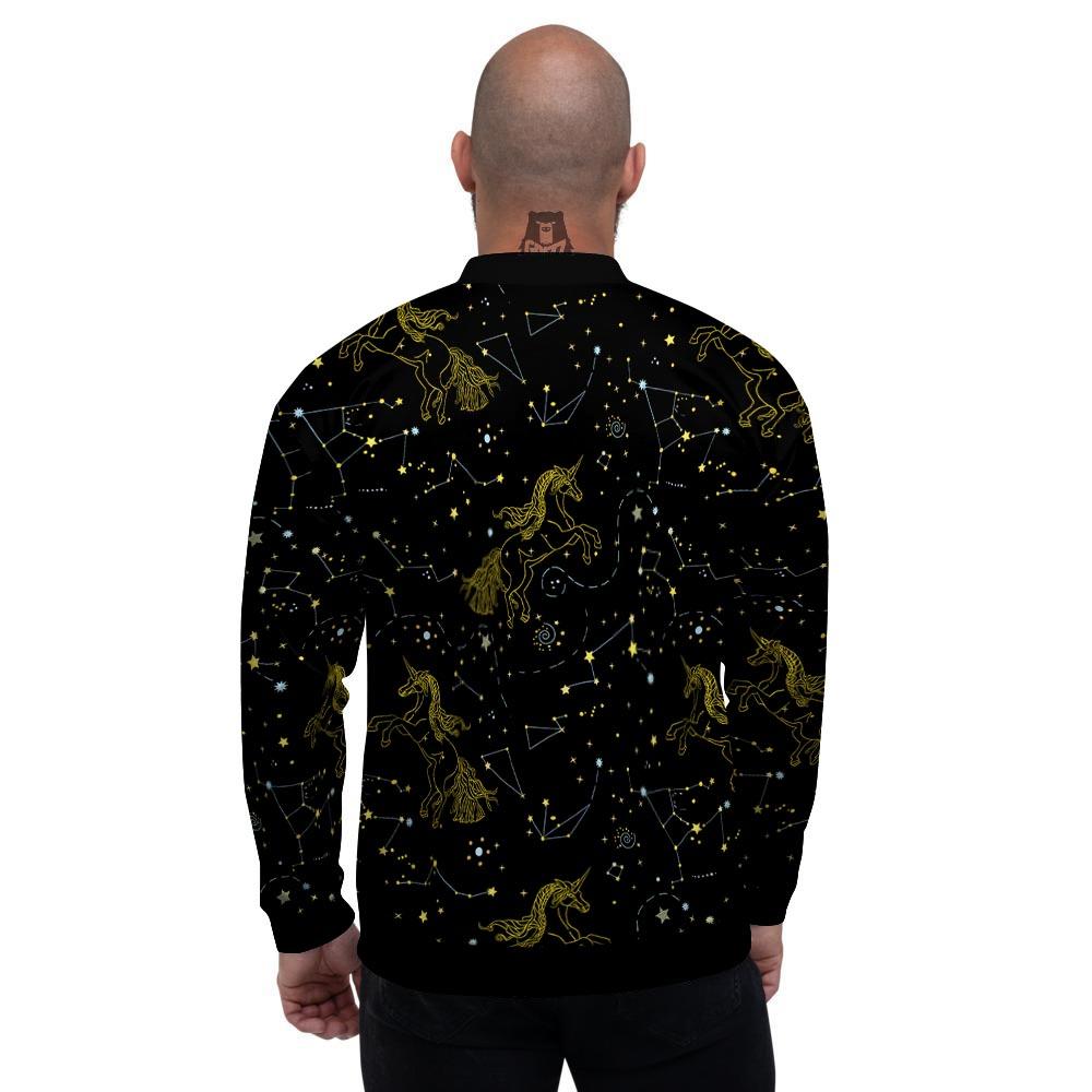 Unicorn Star Space Print Pattern Men's Bomber Jacket-grizzshop