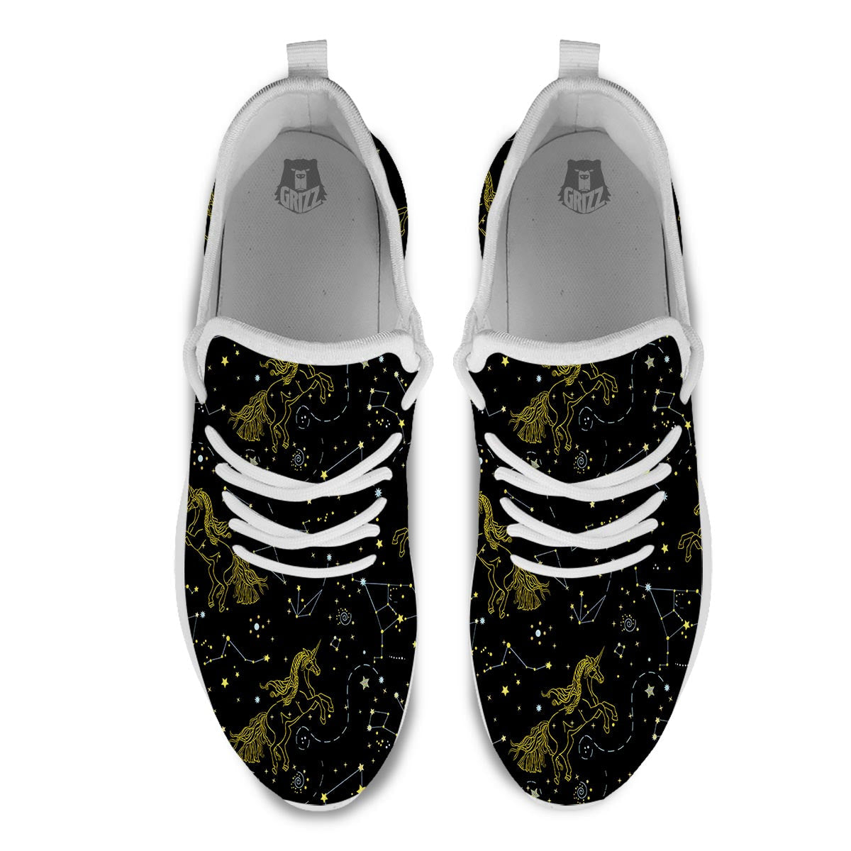 Unicorn Star Space Print Pattern White Athletic Shoes-grizzshop