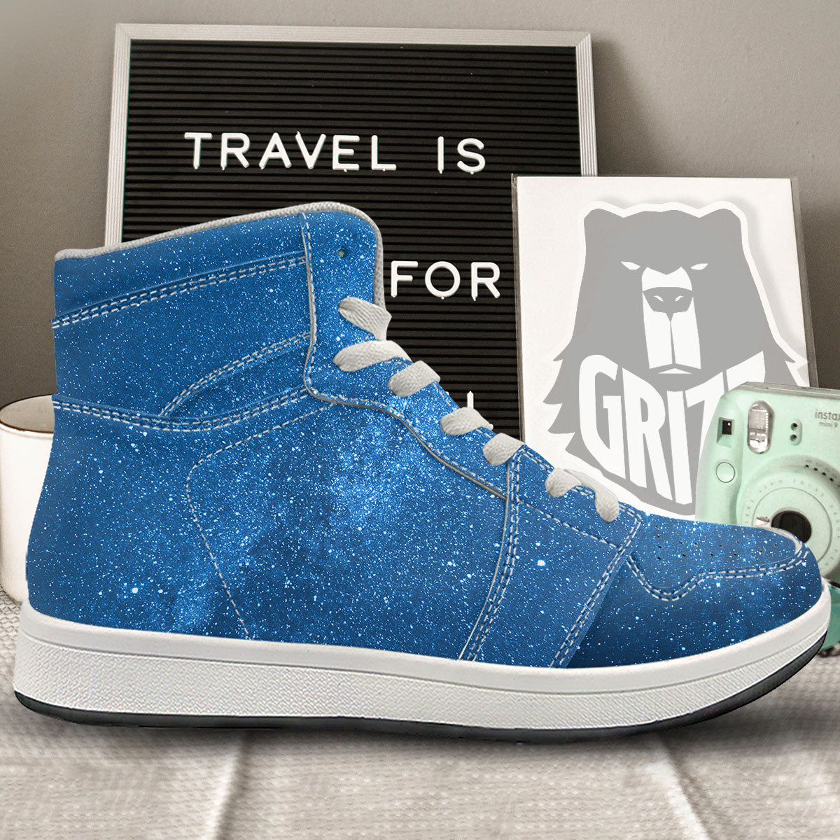 Universe Galaxy Milky Way Print High Top Sneakers-grizzshop