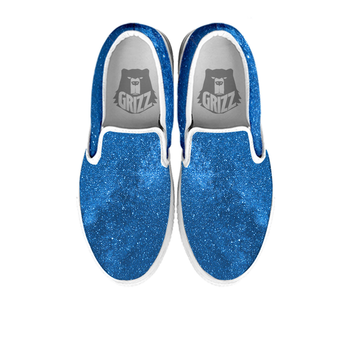 Universe Galaxy Milky Way Print White Slip On Shoes-grizzshop