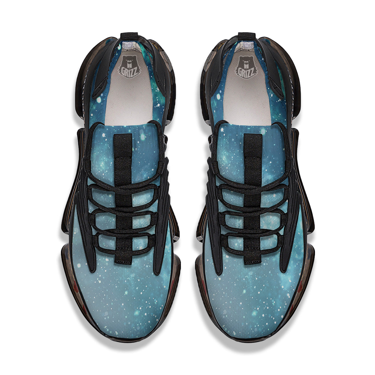 Universe Galaxy Space Blue Sky Print Black Gym Shoes-grizzshop