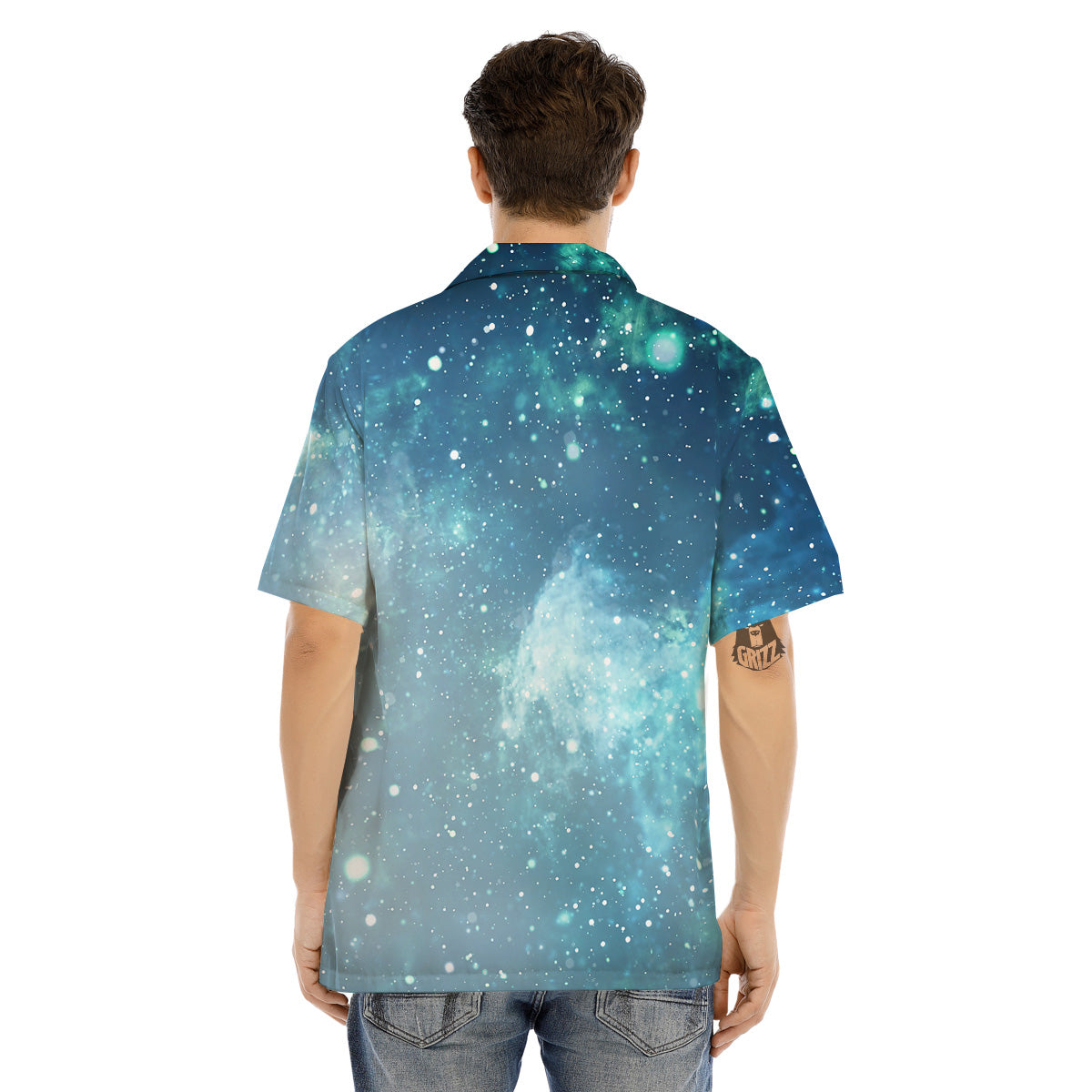 Universe Galaxy Space Blue Sky Print Men's Hawaiian Shirt-grizzshop