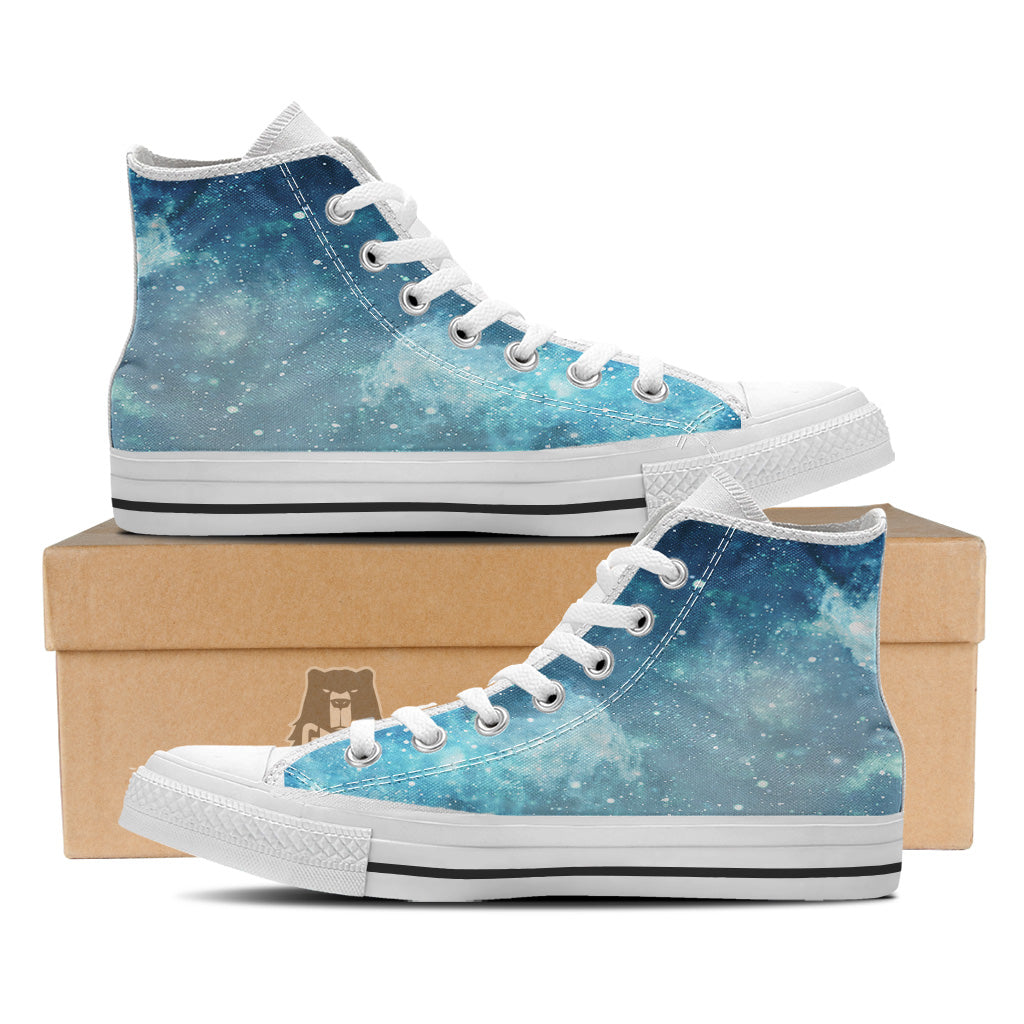 Universe Galaxy Space Blue Sky Print White High Top Shoes-grizzshop