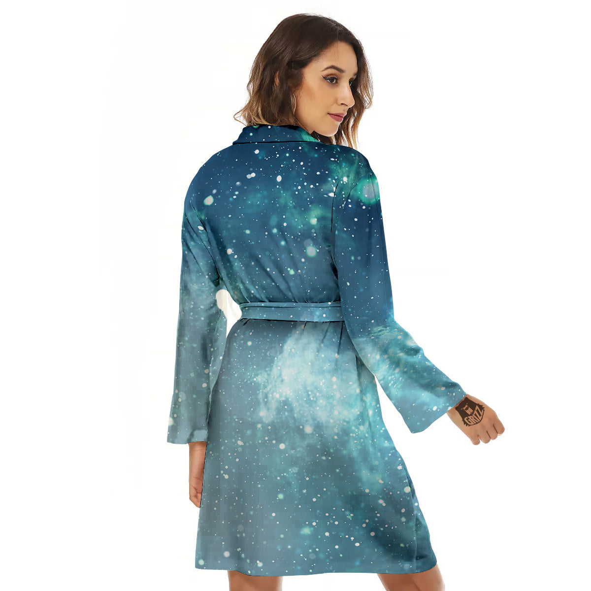 Universe Galaxy Space Blue Sky Print Women's Robe-grizzshop