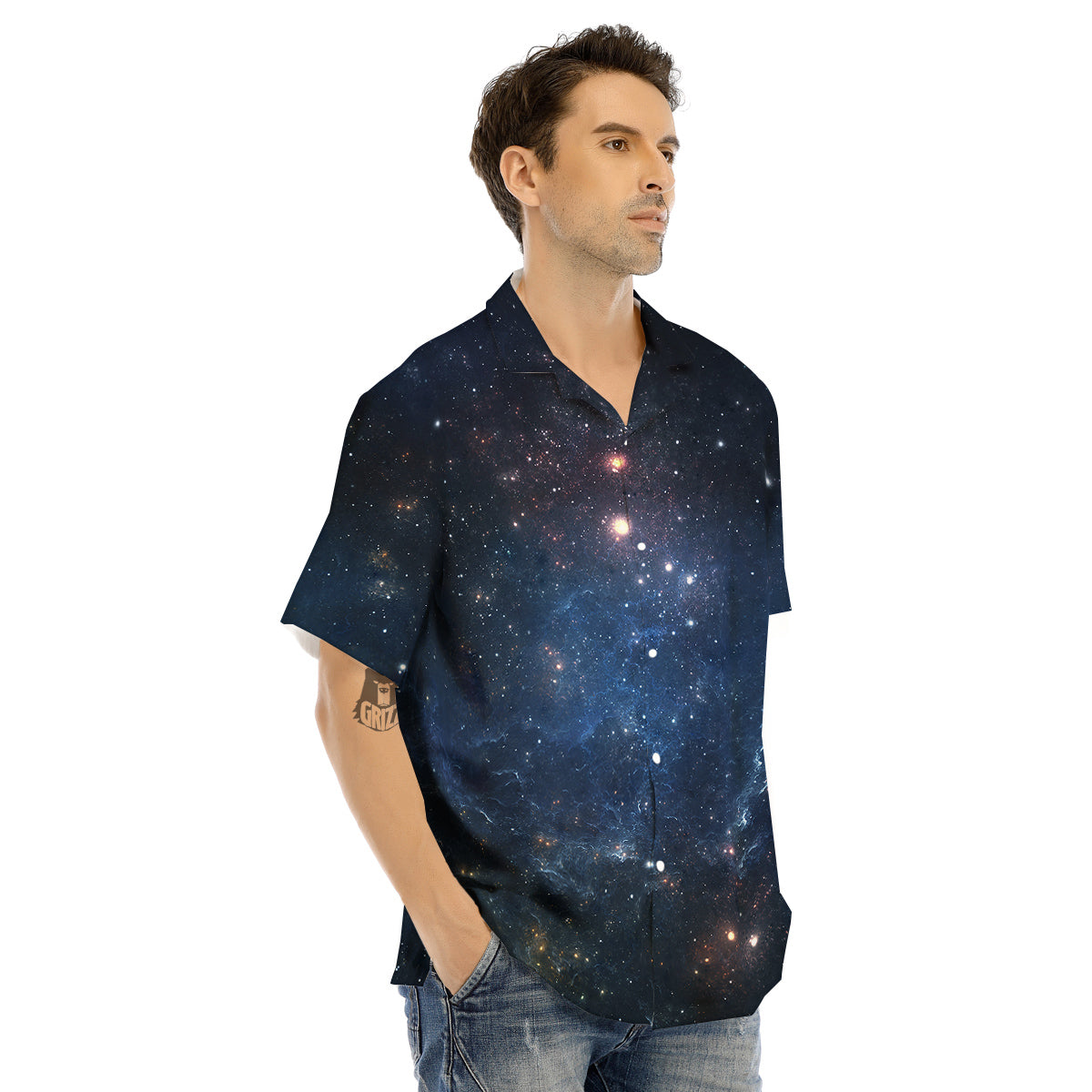 Universe Galaxy Space Dark Nebula Print Men's Hawaiian Shirt-grizzshop