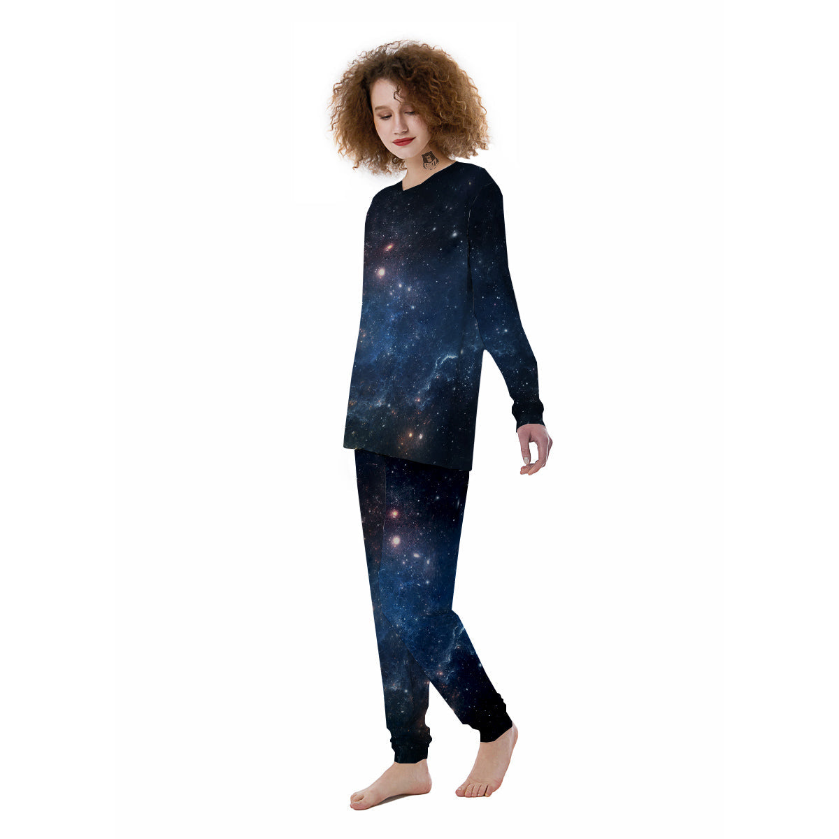 Universe Galaxy Space Dark Nebula Print Women's Pajamas-grizzshop