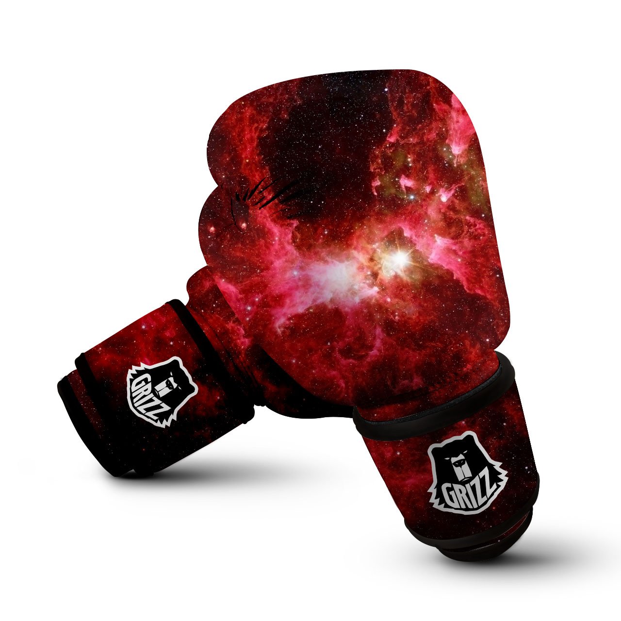 Universe Galaxy Space Red Stardust Print Boxing Gloves-grizzshop