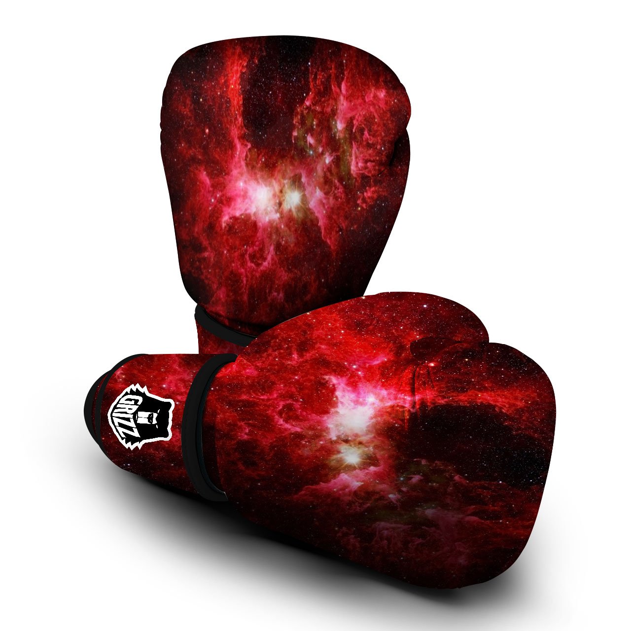 Universe Galaxy Space Red Stardust Print Boxing Gloves-grizzshop