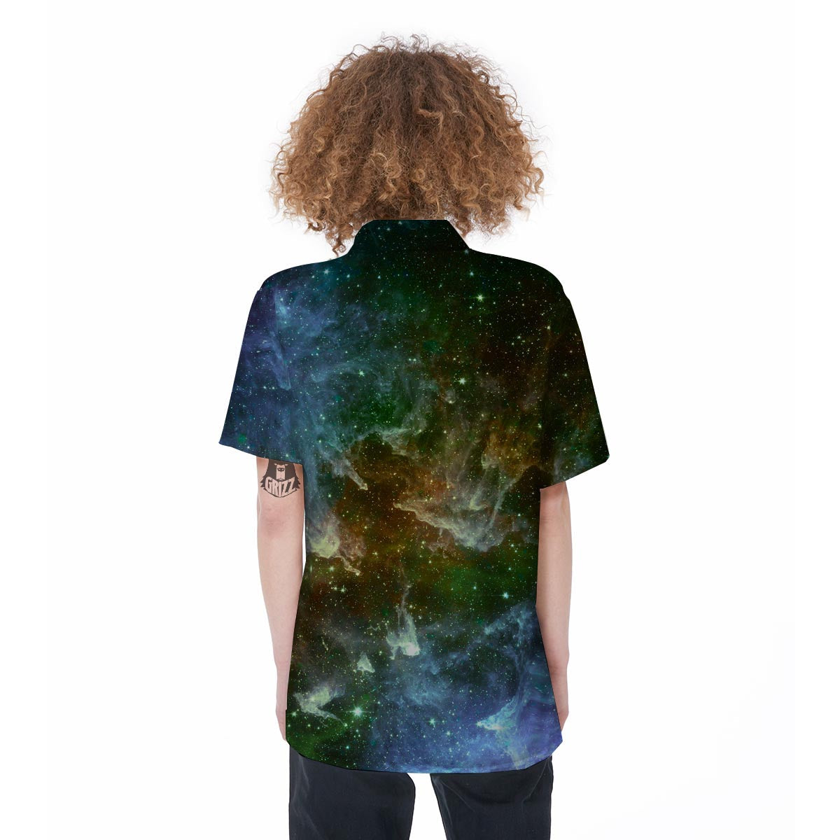 Universe Galaxy Space Women's Short Sleeve Shirts-grizzshop