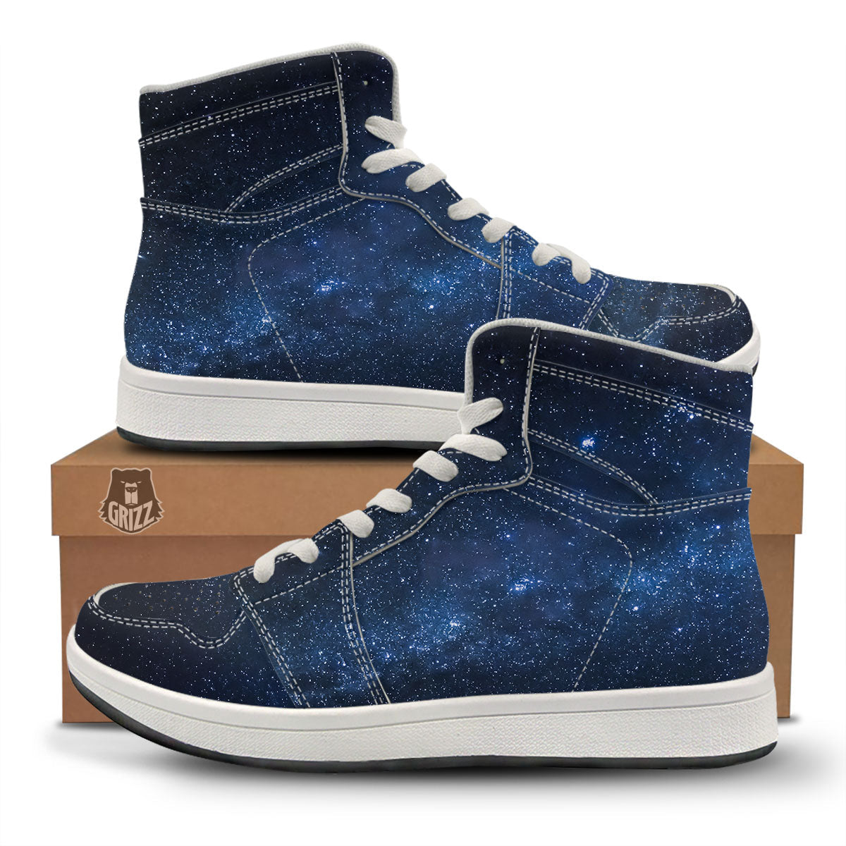Universe Milky Way Print High Top Sneakers-grizzshop