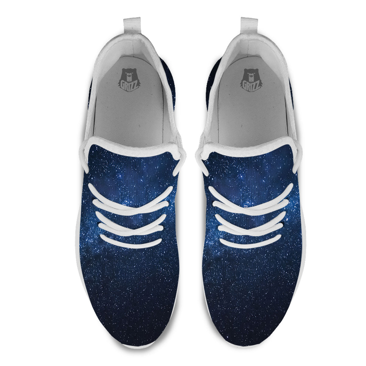 Universe Milky Way Print White Athletic Shoes-grizzshop