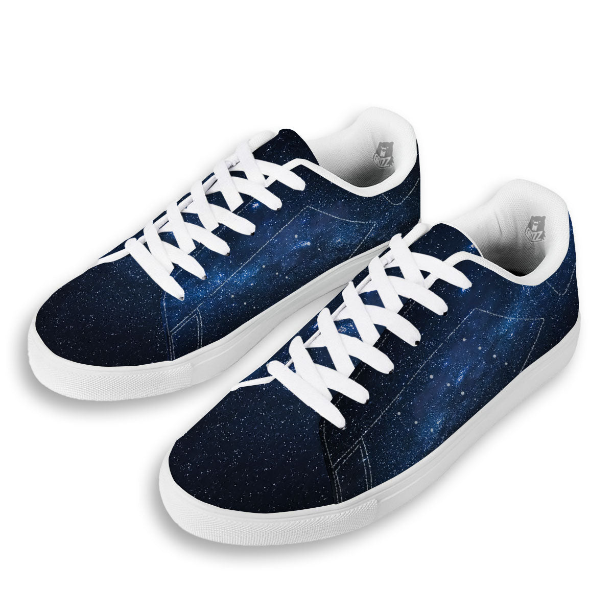 Universe Milky Way Print White Low Top Sneakers-grizzshop