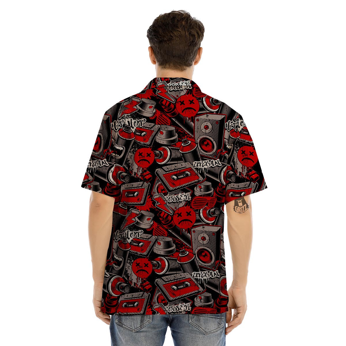 Urban Graffiti HipHop Print Men’s Hawaiian Shirt-grizzshop
