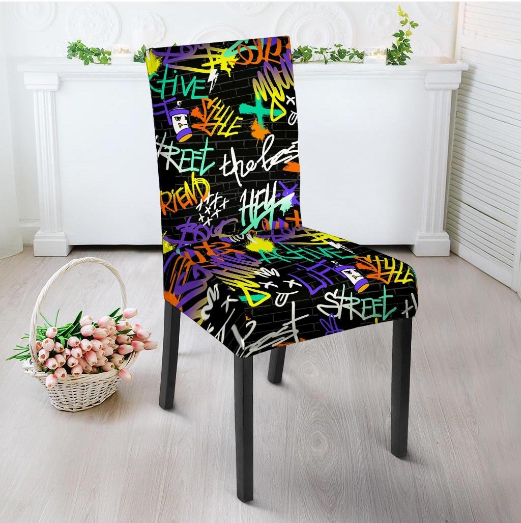 Urban Graffiti Print Chair Cover-grizzshop