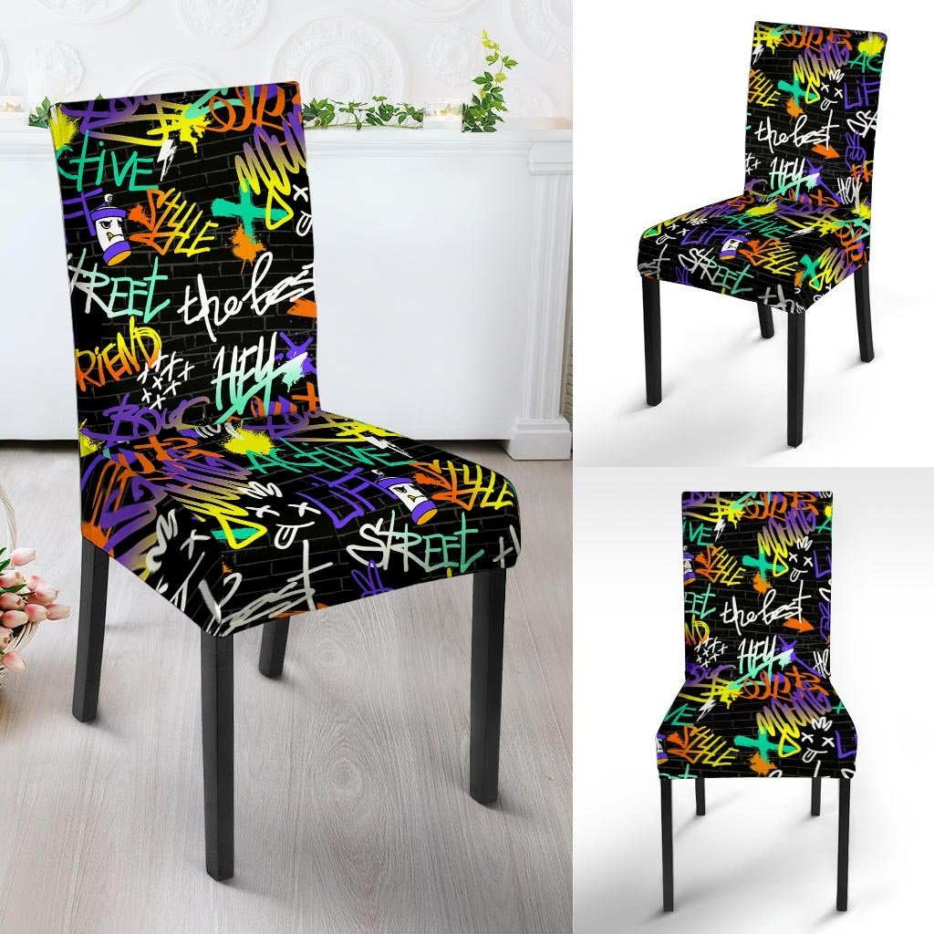 Urban Graffiti Print Chair Cover-grizzshop
