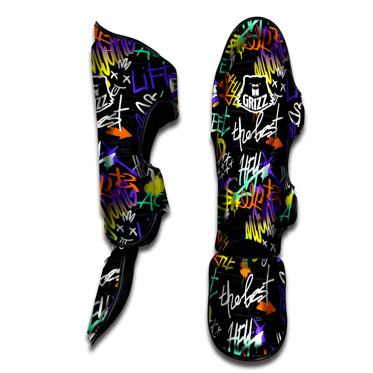 Urban Graffiti Print Muay Thai Shin Guard-grizzshop