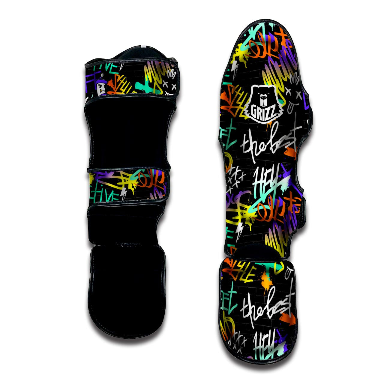 Urban Graffiti Print Muay Thai Shin Guard-grizzshop