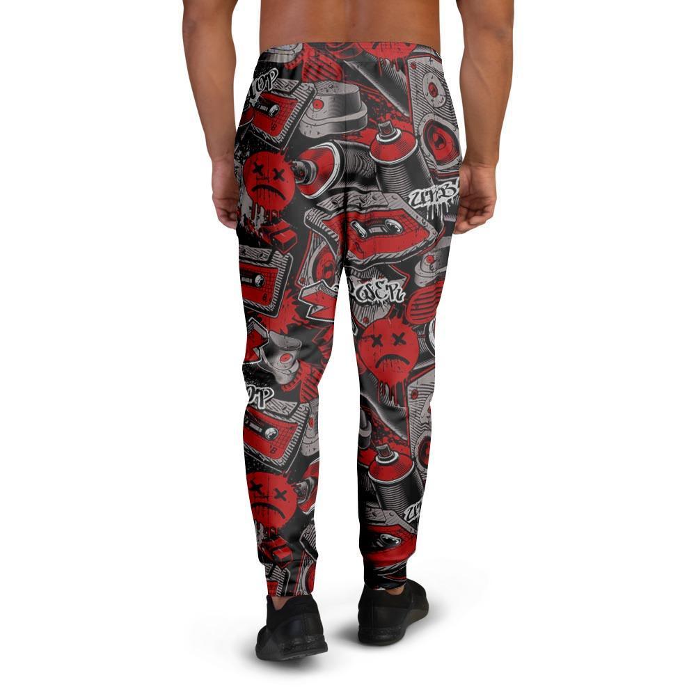 Urban Graffiti HipHop Print Men's Joggers-grizzshop
