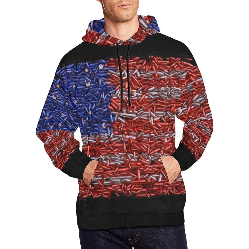 Usa Flag Bullet Men's Hoodie-grizzshop