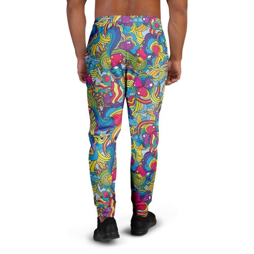 Valentine Heart Hippie Trippy Men's Joggers-grizzshop