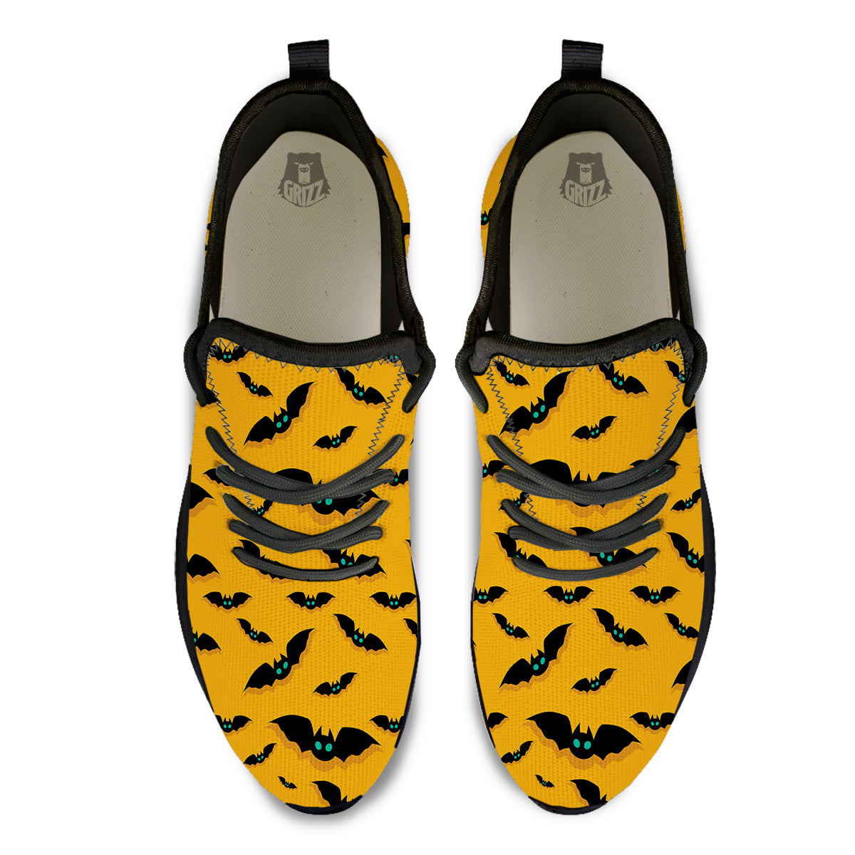 Vampire Bat Halloween Print Pattern Black Athletic Shoes-grizzshop