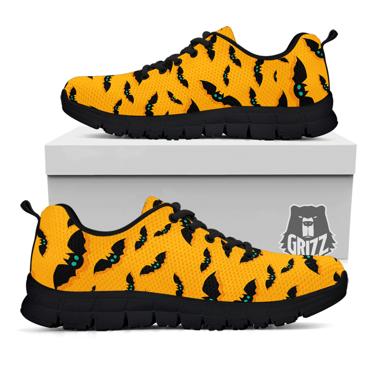 Vampire Bat Halloween Print Pattern Black Sneaker-grizzshop