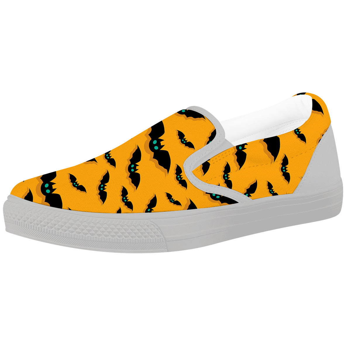Vampire Bat Halloween Print Pattern White Slip On Shoes-grizzshop