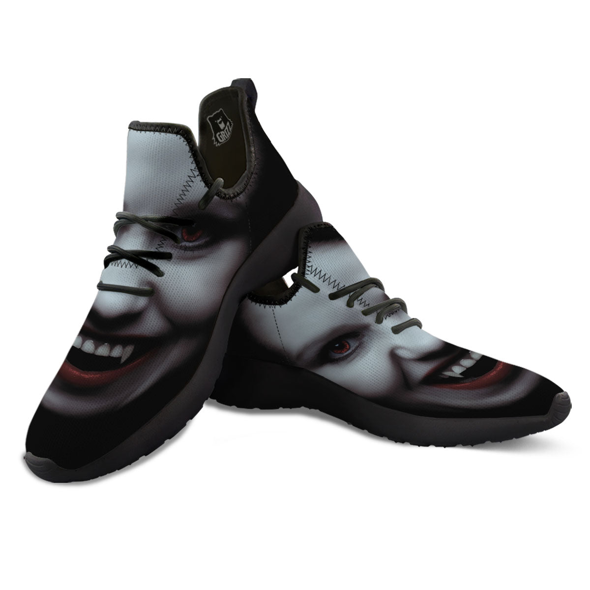 Vampire Girl Halloween Print Black Athletic Shoes-grizzshop